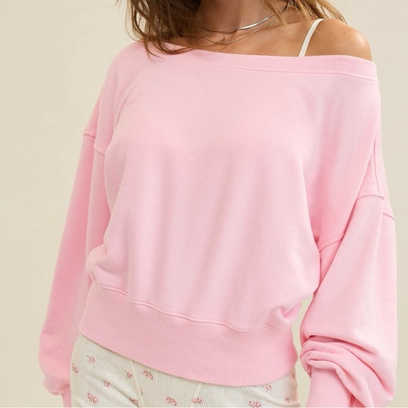 Aerie Sweatshirt Pullover Off the Shoulder - Picture 2 of 3